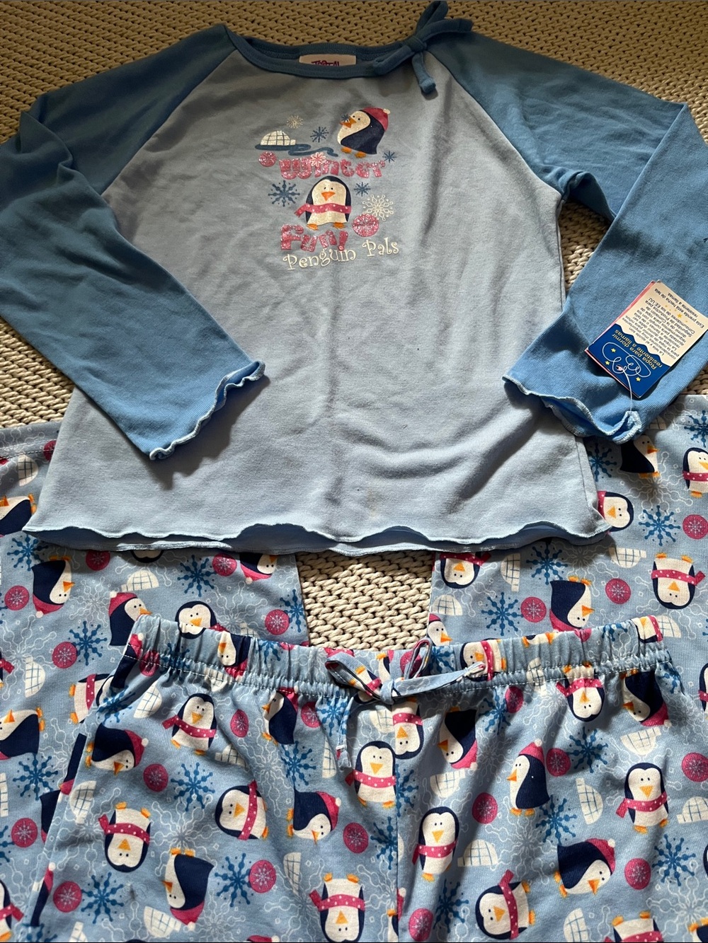 Pajamas girls size S 6/6X Penguin Pals polyester Total Girl